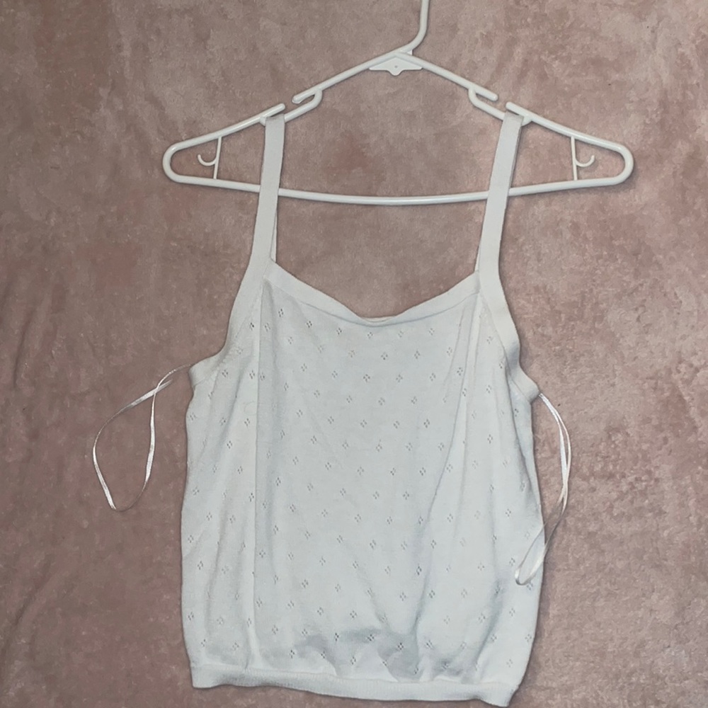 WHITE KNITTED CAMI